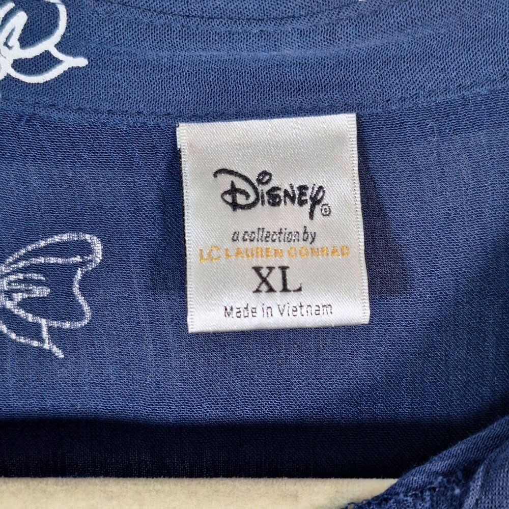 Disney Sleeveless Bow Blouse Blue size XL - Picture 4 of 5